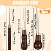 Pack of 3 Awl with Wooden Handle Puncher Leather Tool
