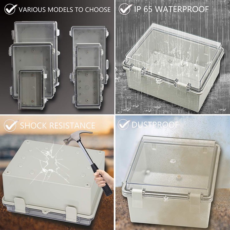 Zulkit Junction Box ABS Plastic Dustproof Waterproof IP65 Electrical Boxes