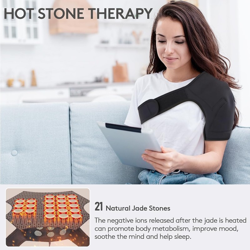 Far Infrared Shoulder Heating Pad with 21 Jade for Rotator