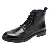 Temeshu Men's Wingtip Oxford Boot Side Zip Ankle Motorcycle Boots