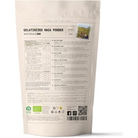 Organic Maca Powder 200g. Peruvian, Natural and Pure, from Organic Maca Root For Immune Support,Fatigue. Vegetarian and Vegan Friendly - Gelatinised - NaturaleBio