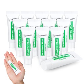 Travel Size Shaving Cream Bulk Pack of 25,Individually Wrapped 10ml/0.35fl oz Mini Disposable Shaving Cream in Bulk 1.2x2.9 inch Travel Size Toiletries Amenities for Guests,Homeless,Charity