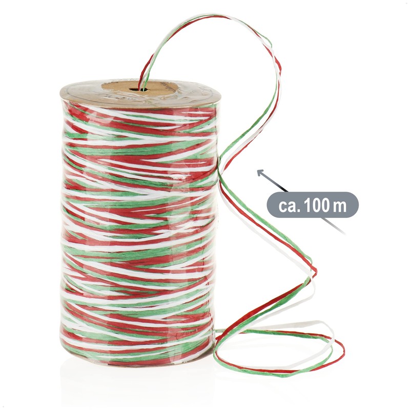 com-four® 2 x Decorative Thread Roll – Coloured Gift Ribbon