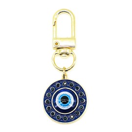 Jasimkiss Evil Eye Keychain Protection Charm for Women Men Car Key Ring Bag Purse Accessories Good Luck Amulet Jewelry (Blue)