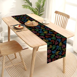 Heyfary Funny 6 7 Meme Table Runner Rainbow Colorful 67 Six Seven Birthday Party Decoration Home Kitchen Dining Room Table Decor