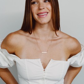 Ava Riley Dainty Necklace for Women,Bar Choker Necklace for Women, Pearl Lock Bar Karma Circle Trendy Choker Jewelry