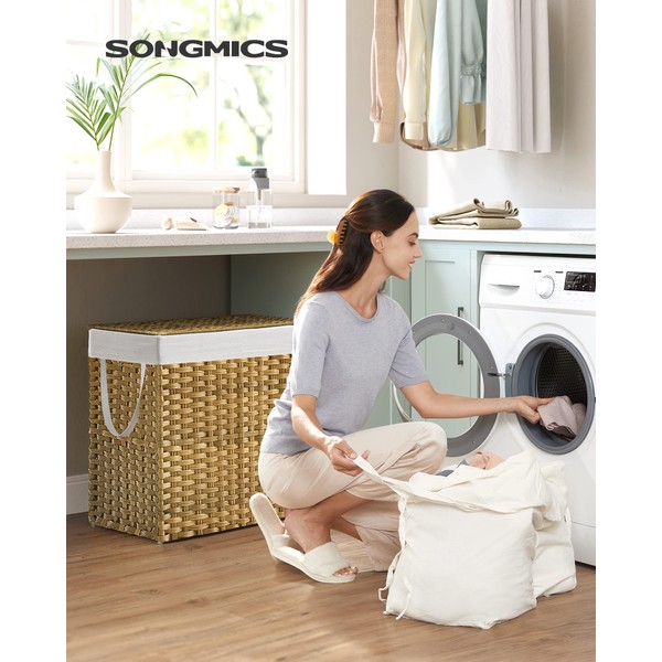 SONGMICS SONGMICS Laundry Hamper with Lid, 130L Clothes Hamper with