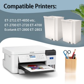 KiteiHiry KHY Waste Ink Pad Replacement Maintenance Box for Ecotank ET-2803 ET-2800 ET-2711 ET-2720 ET-4700 L3110 L3210 L3150 L3250 etc. Printers Maintenance Box with Extra Sponge Absorbant (2 Pack)