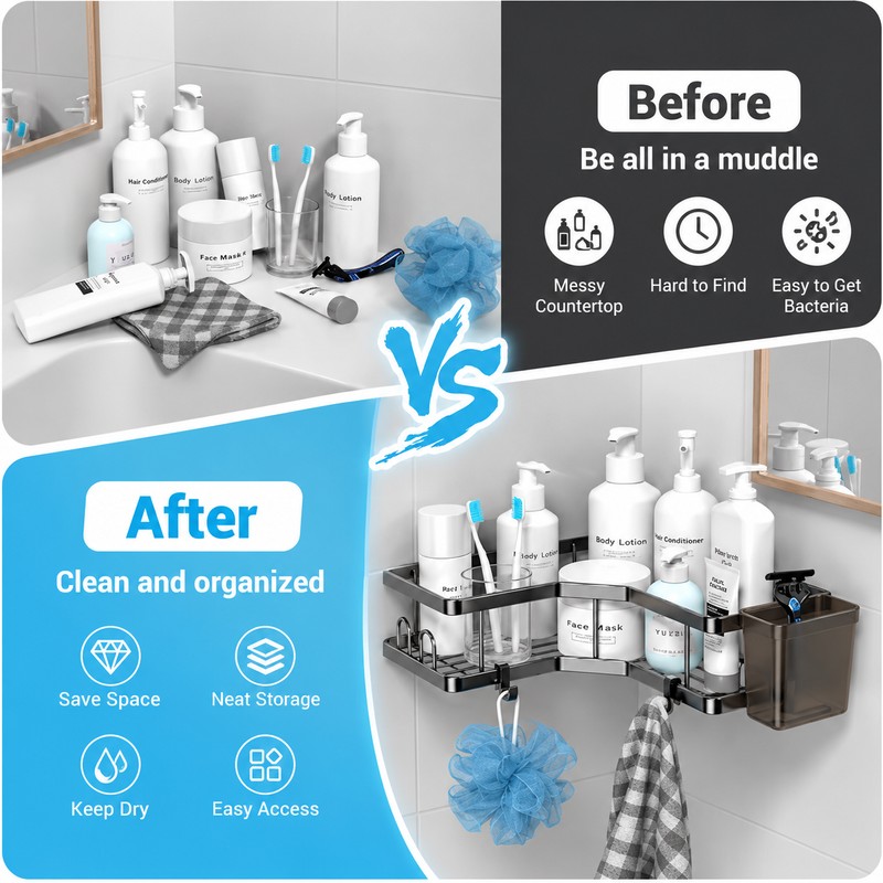 2 pack Stainless Steel Corner Shower Shelf for Bathroom –