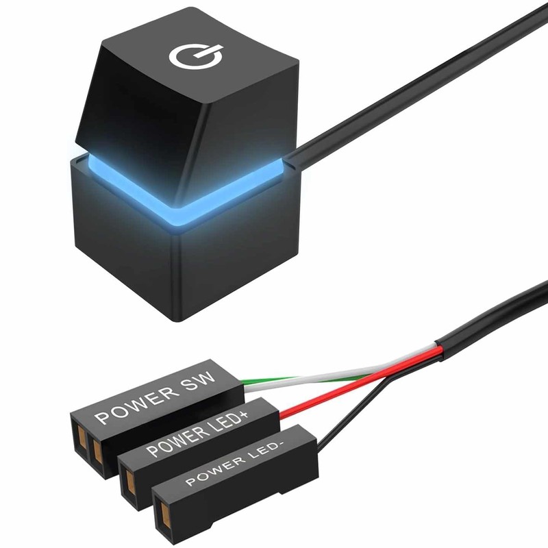 TECHZOCO Stromkabel für Computer, Einschaltknopf für PC, Power Switch Jumper,