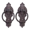 Relaxdays Antique Knocker, Cast Iron, Embellished Knocking Ring, For Front