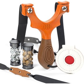 Scout XT Professional Slingshot Kit with Target, Clay Ammo & Replacement Bands – Powerful Outdoor Target Shooting Sling Shot Set for Adults and Teens