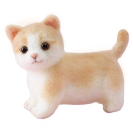 Hamanaka Wool Felt Kit, Made with Aclaine, Cute DOG & CAT Munchkin H441-538 Cream