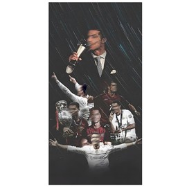 PyrrlicToy Kinder Strandtuch, Strandtuch Football Star-Muster,Stranddecke Saugfähig Leicht Badehandtuch Reisetuch Tragbares Badetuch Groß für Reise, Strand, Sauna（Grau）