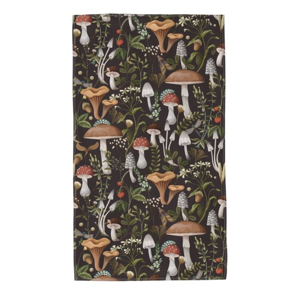 Oplp Mushrooms Berries and Bugs Hand Towels Set of 2