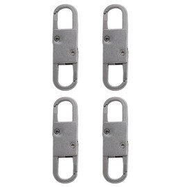 Pack of 4 Zipper Replacement Metal Removable Anti-Theft Zip Clip for Suitcases, Backpacks, Clothes (Gun Black)