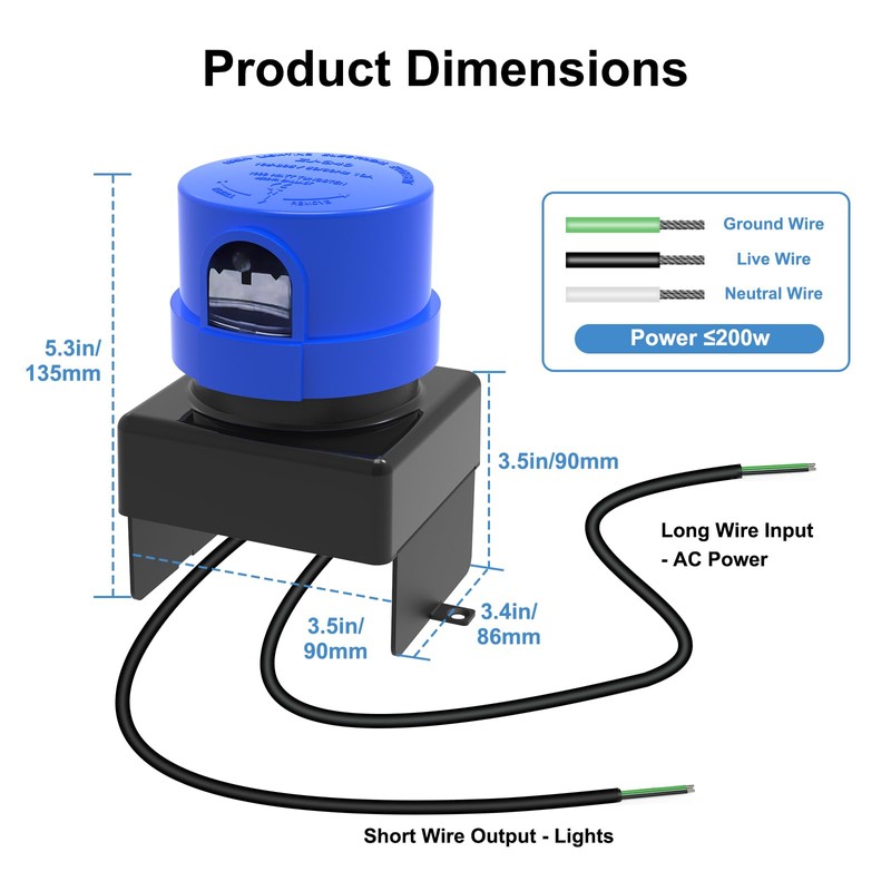 Kekeou Photocell Sensor with Base Outdoor, Twist Lock Photoelectric Control