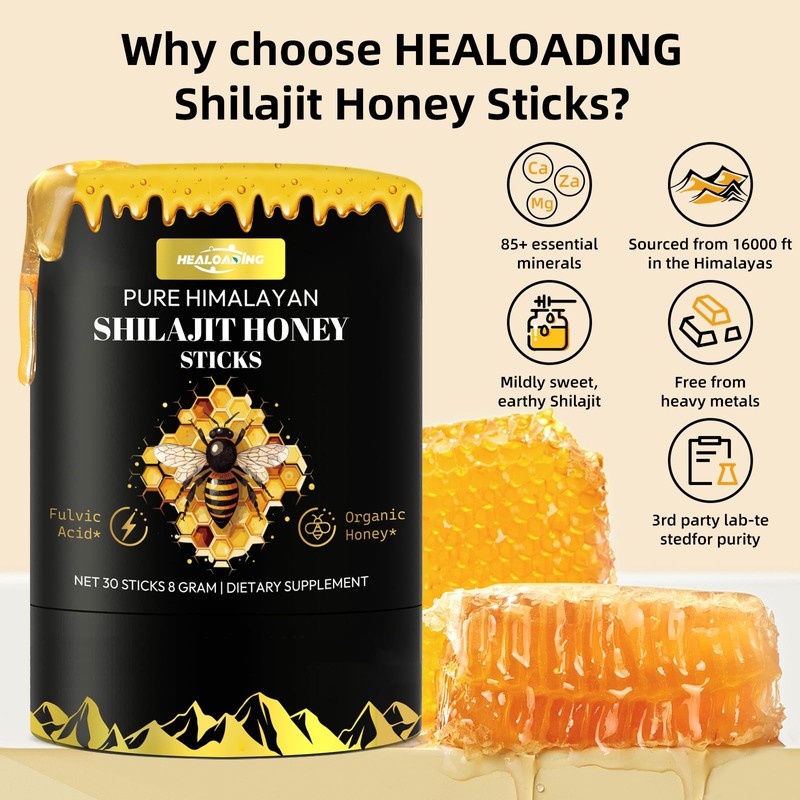 Himalayan Shilajit Honey Sticks for Men: Shilajit for Women with