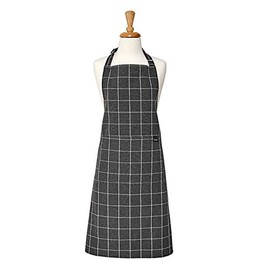 Ladelle Eco Check Apron, Anthracite, gray