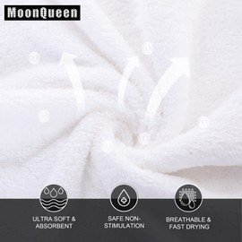 MOONQUEEN Ultra Soft Premium Washcloths Set - 12 x 12 inches - 24 Pack - Quick Drying - Highly Absorbent Coral Velvet Bathroom Wash Clothes - Use as Bath, Spa, Facial, Fingertip Towel (White)
