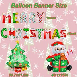 25PCS Christmas Candy Balloons Candy Christmas Decorations,Red Green Candy Cane Foil Balloons for Christmas Party Decor Christmas Balloons Decorations