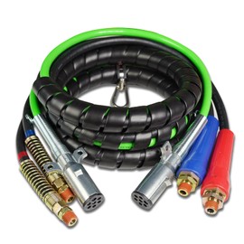 ANLULOAD 15ft 3 in 1 ABS Air Brake Lines 7 Way Air Power Line，Air Line Hose Assemblies，for Semi Truck, Trailer, Tractor