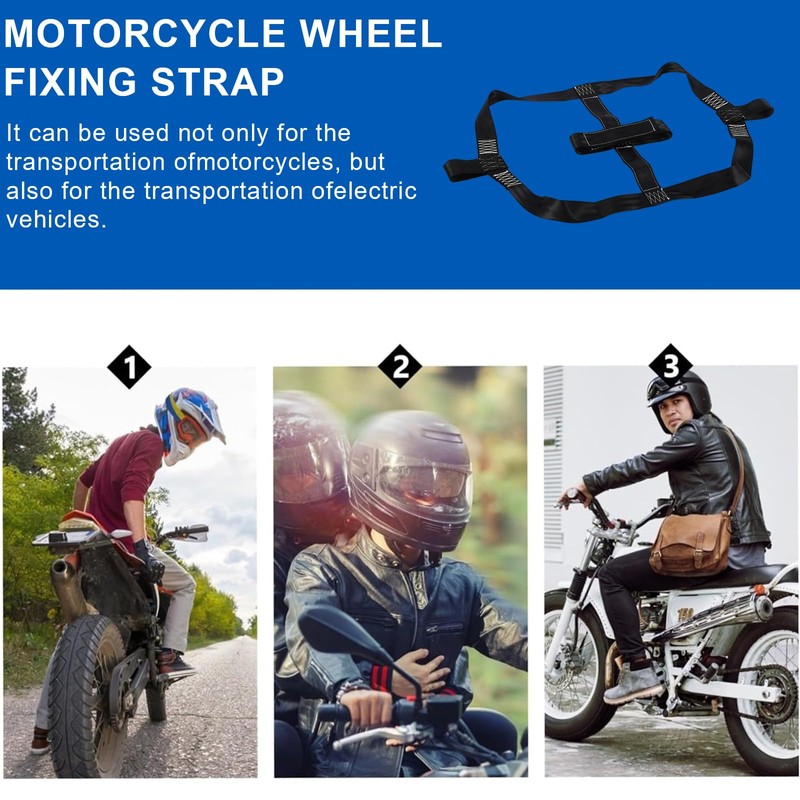 Heavy Duty Motorcycle Rear Tie Down Strap with Lashing System