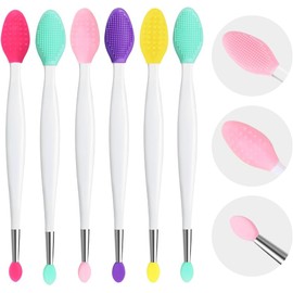 Cepillo Exfoliante Labial - Juego De 6 Cepillos Exfoliantes Labiales De Doble Punta, Herramienta Exfoliante Labial 3 En 1 De Silicona, Aplicador De Mascarilla Labial.