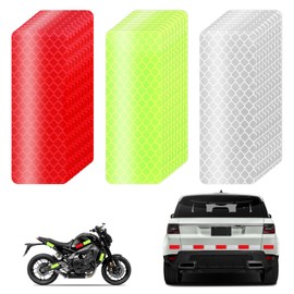 Lollanda Warning Reflective Stickers 60Pcs, Safety Reflective Decals for Car Bike, Waterproof Reflective Tape Red White Green, High Visibility Reflective Sticker (60Pcs)