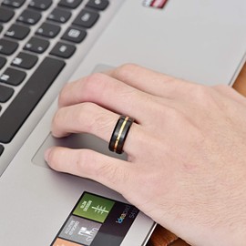 NUNCAD Men’s/Women’s Tungsten Carbide Ring, 4/6/8/10 mm, Fashion Jewellery, Wedding/Engagement Rings, Couple or Friendship Ring, Black, Blue, Gold, Rose Gold, Size 47–80 mm (15–25.4), Tungsten