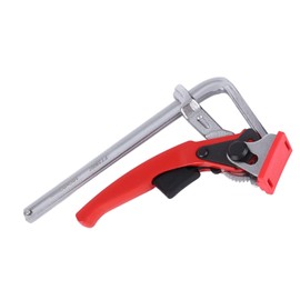 Ratcheting Table Clamp, Chrome Vanadium Steel Clamp Fixture for Woodworking, Adjustable Clamp for Various Plates, Tables, 540lbs Clamping Force, 16cm Maximum Opening, 21cm Total