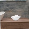 MAGICLULU Frosted Glass Soap Dish Round Bathroom Replacement Soap Holder