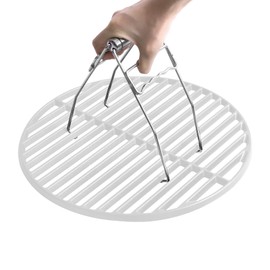 OLIGAI Stainless Steel Hot Plate Clip for Weber Grate Bowl Clip Gripper Tongs for Cooking Grate BGE Kamado Grills Grate Grill Universal Cooking Tool Folding Anti Scalding Kitchen Restaurant