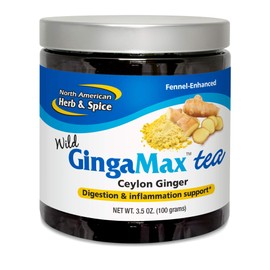 North American Herb & Spice GingaMax Tea - 3.5 oz - Ceylon Ginger - Digestion Support, Immunity, Overall Health - Non-GMO - 50 Servings