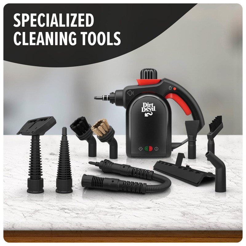 Dirt Devil 7-in-1 Handheld Steamer, Pressurized Steam Cleaner for Home