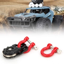 Tbest RC Trailer Chain, Steel Wire Winch Cable Rope Hook Three-piece Set RC Winch Rope Cable Steel Rope/Pulley/Lock Sleeve RC Model Car Climbing Vehicle Accessory Model Toy