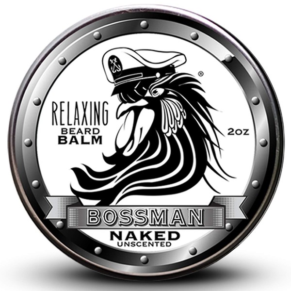 Balm Bossman Relaxing Beard Balm - Tame - Thicken - Protect your beard. Made in USA (Naked Scent)