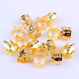 200 Pieces Dreadlock Beads Metal Adjustable Hair Cuffs Hair Coil Dreadlocks Beads Hair Braid Rings for Hair Decorations (Gold Crown Shape)