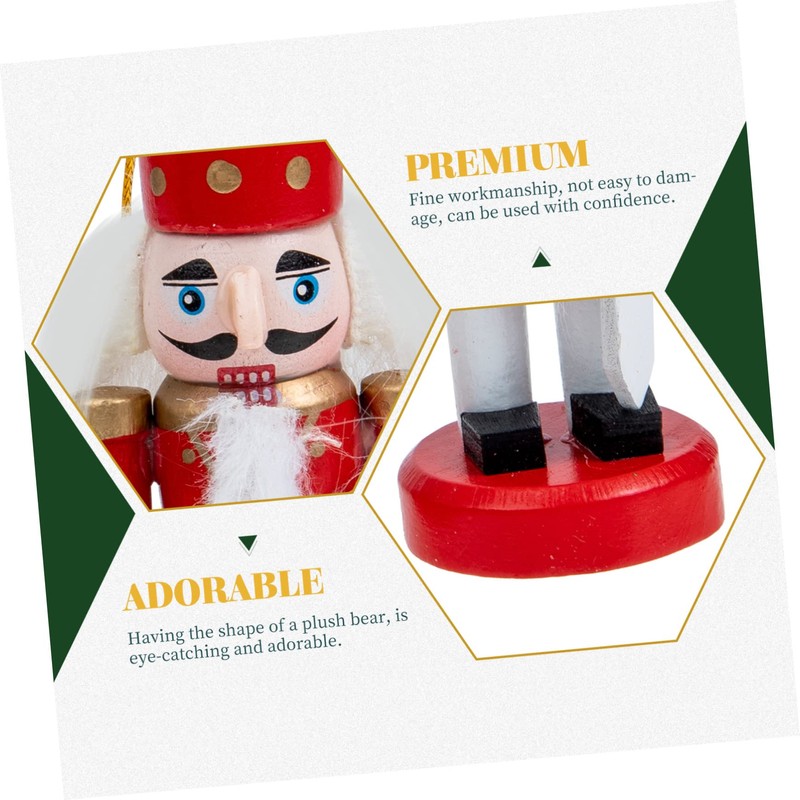 OHPHCALL 4pcs Wooden Nutcracker Soldier Decoration Xmas Nutcracker Ornament for