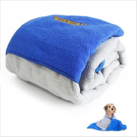 TAIL BLAZERS™ Super Absorbent Microfiber Dog Towel, Soft & Thick Towel for dogs. Dog Accessories for Grooming and Walk. Dog Drying Towel Featuring Hand Corner Pockets (S) 60x100cm