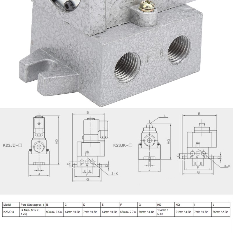 Pneumatic Solenoid Valve 2 Position 3 Way Electric Controller G1/4in