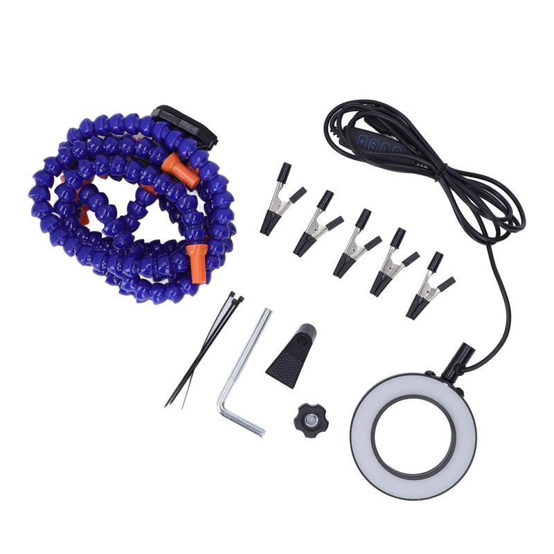 Soldering Helping Hand 5 Jaws 3X USB Magnifier ABS Flexible