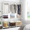 Portable Closet Organizer with Waterproof Cover Storage Shelves Rack Wardrobe
