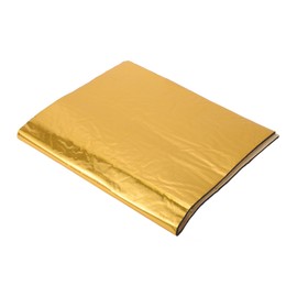 X AUTOHAUX 433mil 11mm 1.62sqft Car Sound Deadening Mat Aluminum Foil Foam Heat Shield Material for Hood Fender and Boat Engine Cover 19.69"x11.81" Gold Tone