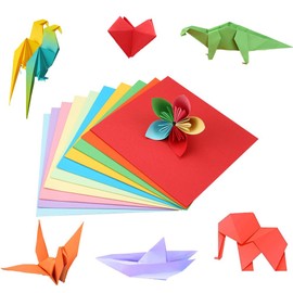 MSLSOZ Paper 20 x 20 cm, 100 Sheets in 10 Colors, Square Origami Paper for Crafts and DIY