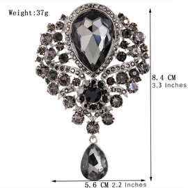 FAIRYGATE Crystal Brooch Lapel Pin Women's Rhinestone Alloy Corsage for Women Glass Crystal Brooches Pendant，B3822