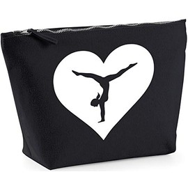 Hippowarehouse Heart Gymnastics printed make up cosmetic wash bag 18x19x9cm