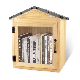 Bavlesfuire Outdoor Library Box Literature Exchange Box Little Wood Cabinet for DIY Outdoor Book Storage, Neighborhoods Community and Schools Sharing Books, Literature and Newspapers Food and Art