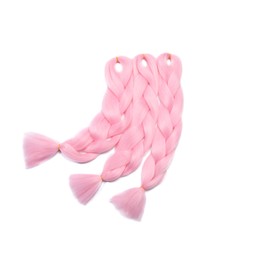 Hair Extension 60 cm Crochet Braids Two Tone Ombre Braiding Hair Synthetic Braid 3 Pieces / 300 g - Light Pink Light Pink