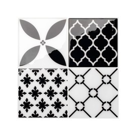 SMART TILES Peel and Stick Backsplash - 5 Sheets of 9" x 9" - 3D Adhesive Peel and Stick Tile Backsplash for Kitchen, Bathroom, Wall Tile